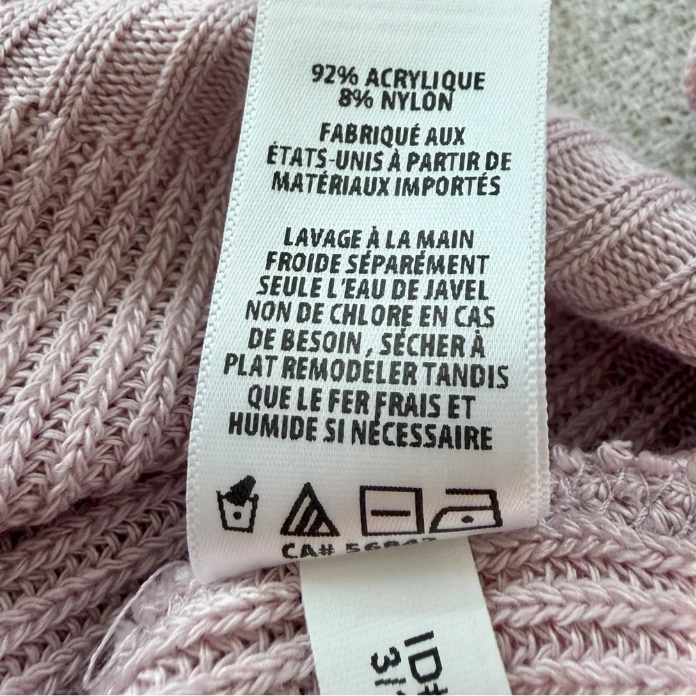 💕 EXPRESS Pink V-Neck Wide Neck Choker Sweater with Balloon Sleeves - Picture 9 of 11